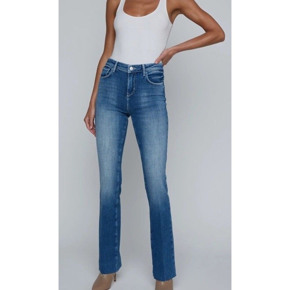 L’AGENCE Women’s Raw Hem Straight Leg Jeans Size 25